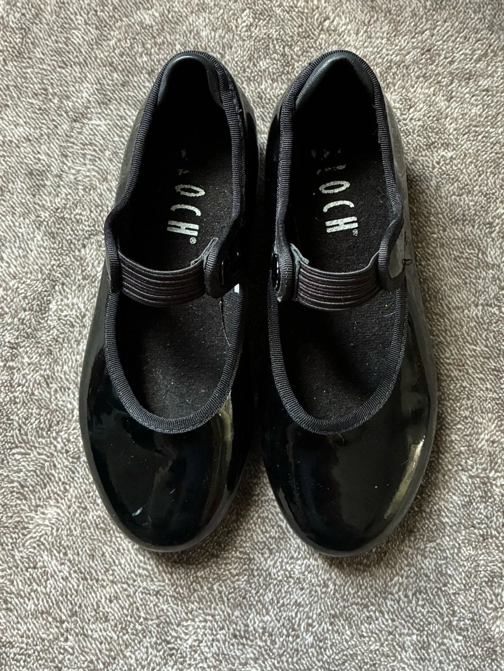 Bloch Annie Merry Jane Black Tap Shoes Techno Tap Plates Little Girl 11 Patent